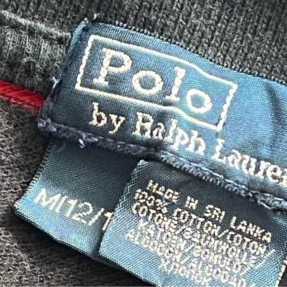 POLO Ralph Lauren Black With Red Stripes Youth Size 12/14 Golf Shirt, Preloved - Picture 5 of 6